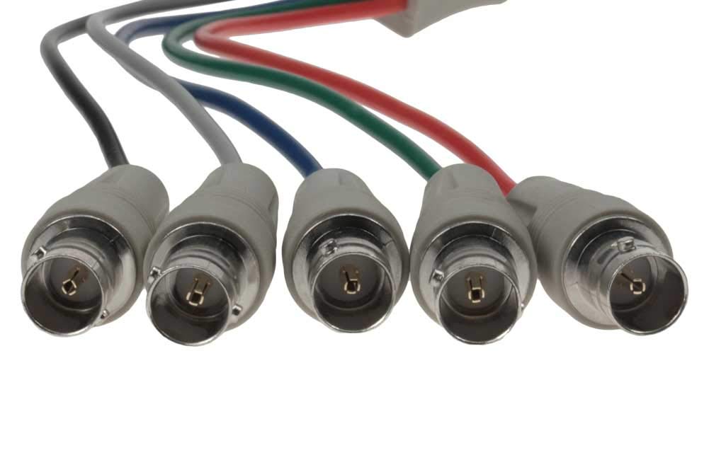 SF Cable, 1ft HD15 VGA Male to 5 BNC Female Cable