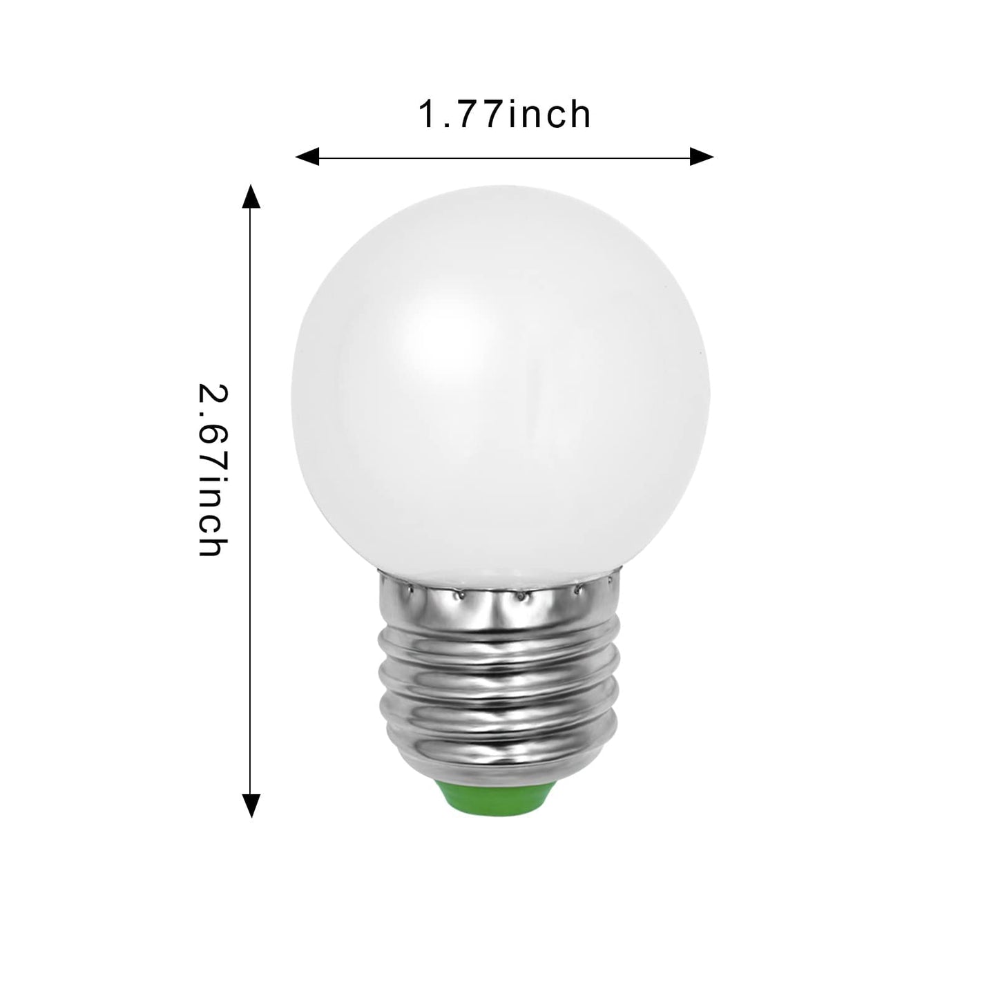 LFLAMPON G14 G45 Edison Globe Bulb 3W 120V Cool White 6000K 2-Pack