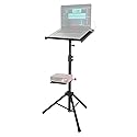 Rockville RLS68 Dual-Tray Laptop/Tablet Stand, Adjustable Height 30-51", Foldable, Portable, for DJs, Presenters, and Musicians