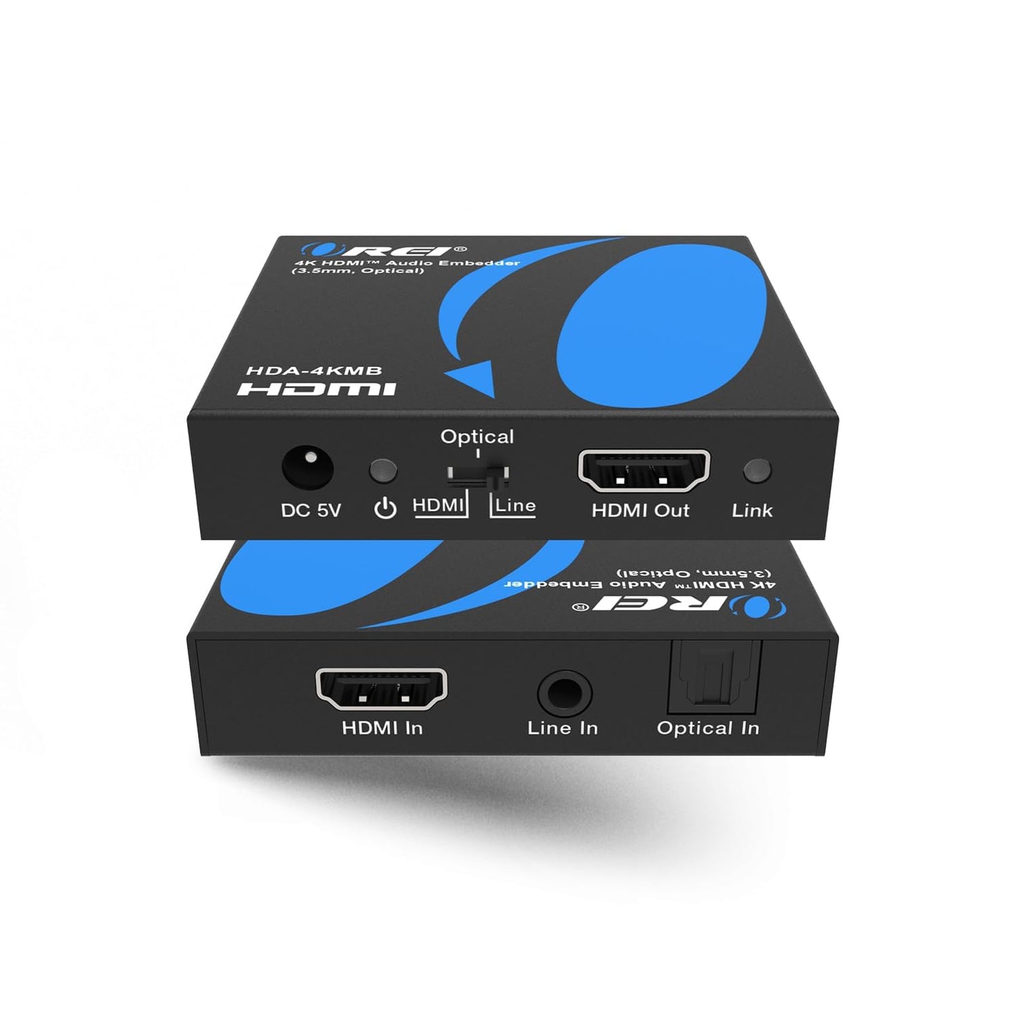 OREI 4K HDMI Audio Embedder, Audio Embedder Inserter Digital Analog Audi + DVI to HDMI Support TOSLINK Optical 3.5mm Jack AUX Sound Input 4K60Hz