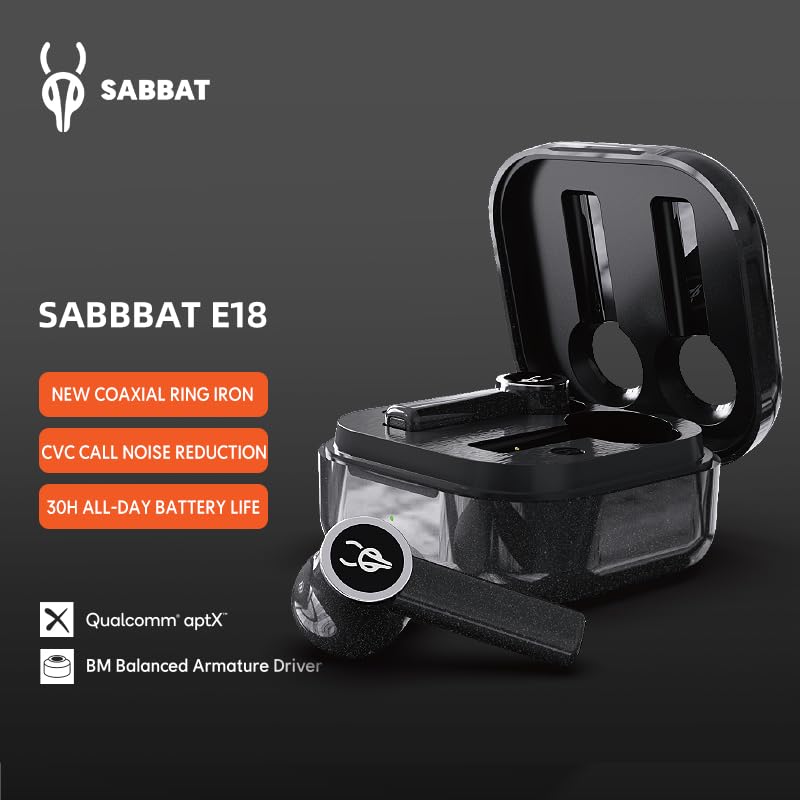ICESOMNUS Sabbat E18 Astria Coaxial Acoustic Architecture Wireless Earbuds Blutooth 5.2 in-Ear HiFi Stereo Headphones with Built-in Mic and Charging…