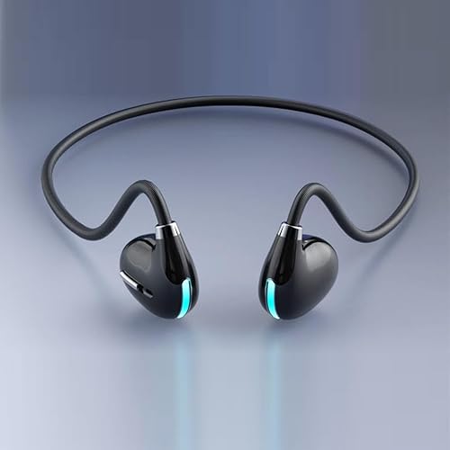Open Ear Air Conduction Wireless Bluetooth Headphones Lightweight Pain-Free Design with Active Noise Cancellation IPX4 Waterproof Clear Calls…