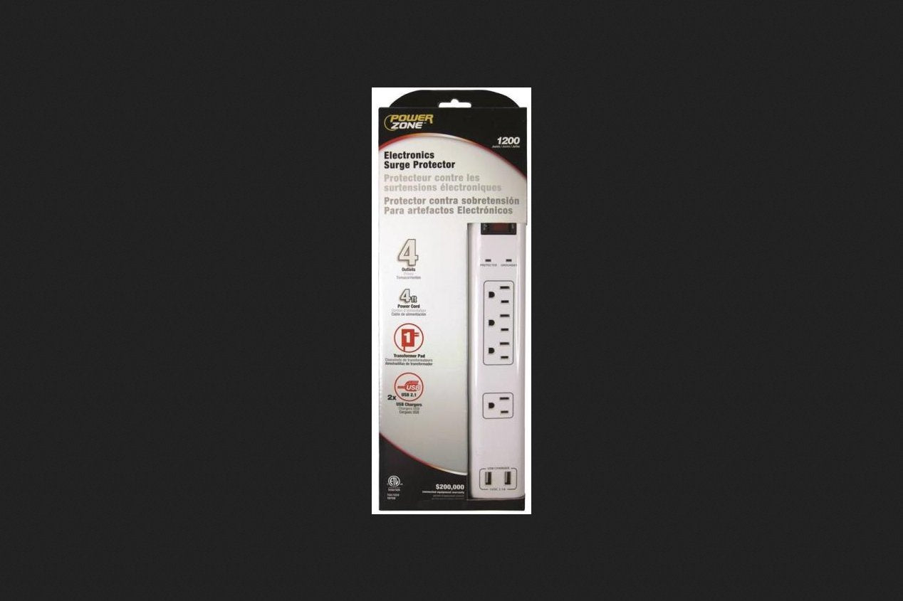 Surge Prot 4 Outlet Wht 4ft Cd
