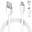 Rahhaze 5 Ft Micro USB Charging Cord Fit for Simplehuman Mirror 5" 8" Round Lighted Makeup Mirror Charger Adapter - White