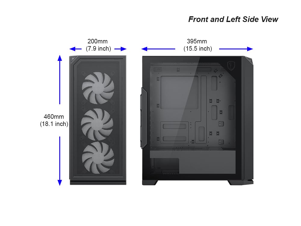 Bluegears b-Knights RGB Gaming Case Preinstalled with 6 x RGB 120mm Fans, Front Mesh Cover, and Side Tempered Glass for Extreme Cooling and Lighting