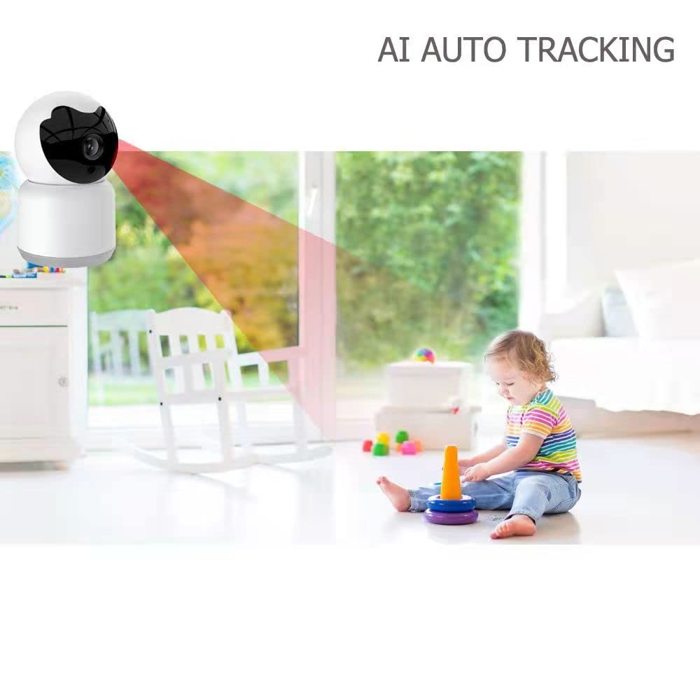 Bawofu Home Security Camera, Tuya 3MP Indoor Pan-Tilt Smart Camera for Baby & Pet with Motion Tracking, 2-Way Audio, IR Night Vision, Siren