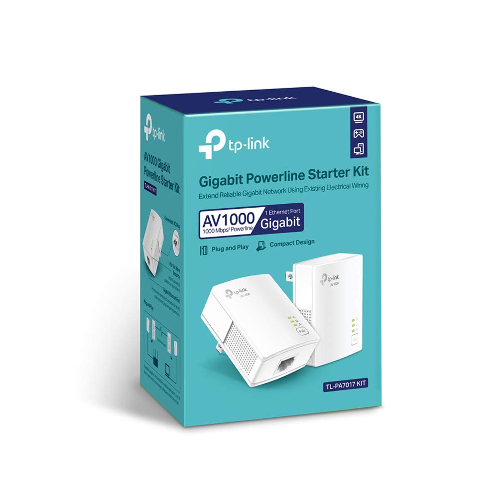 TP-Link AV1000 Powerline Ethernet Adapter KIT - Gigabit Port, Plug Pair &Play, Ethernet Over Power, Nano Size, Power Saving Mode, Network Adapter