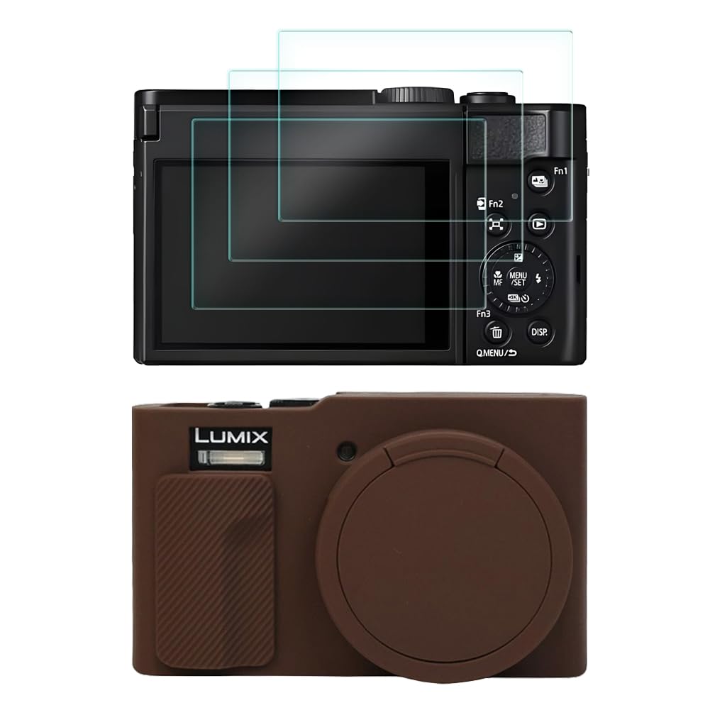 HUADU Screen Protector Compatible for Panasonic Lumix ZS99 Digital Camera,Tempered Glass Film Anti-Scratch High Definition and Soft Silicone Case