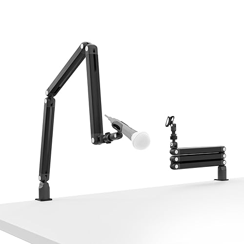 Adjustable Mic Arm, 30 Inch Rotatable Desktop Stand With Cable Management And 3/8 "5/8" Thread, Suitable For Lightweight Microphones Weighing Up To 3