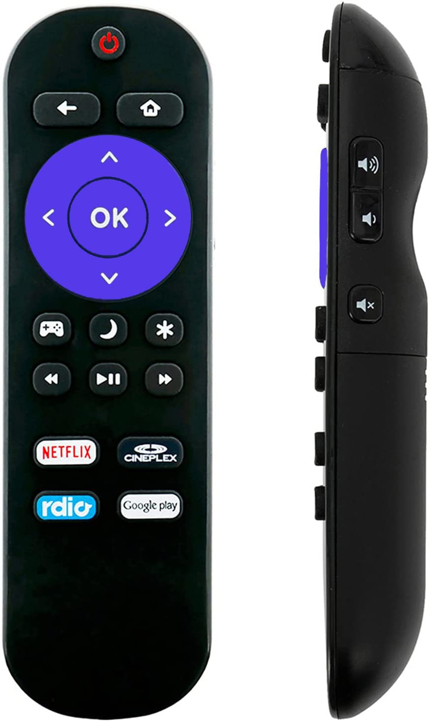 Replacement for Insignia ROKU TV Remote w/Volume Control & TV Power Button for All Insignia Roku TV NO Pairing NOT for Roku Player (Box) NOT for Roku
