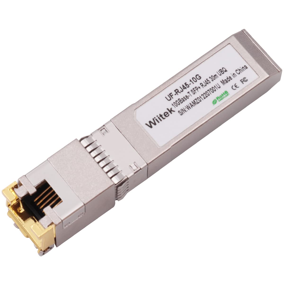 Wiitek 10G SFP+ to RJ45 Copper Modules, 1.25G/2.5G/5G/10GBase-T Ethernet Copper to SFP+ Transceiver Compatible for Ubiquiti Unifi UF-RJ45-10G