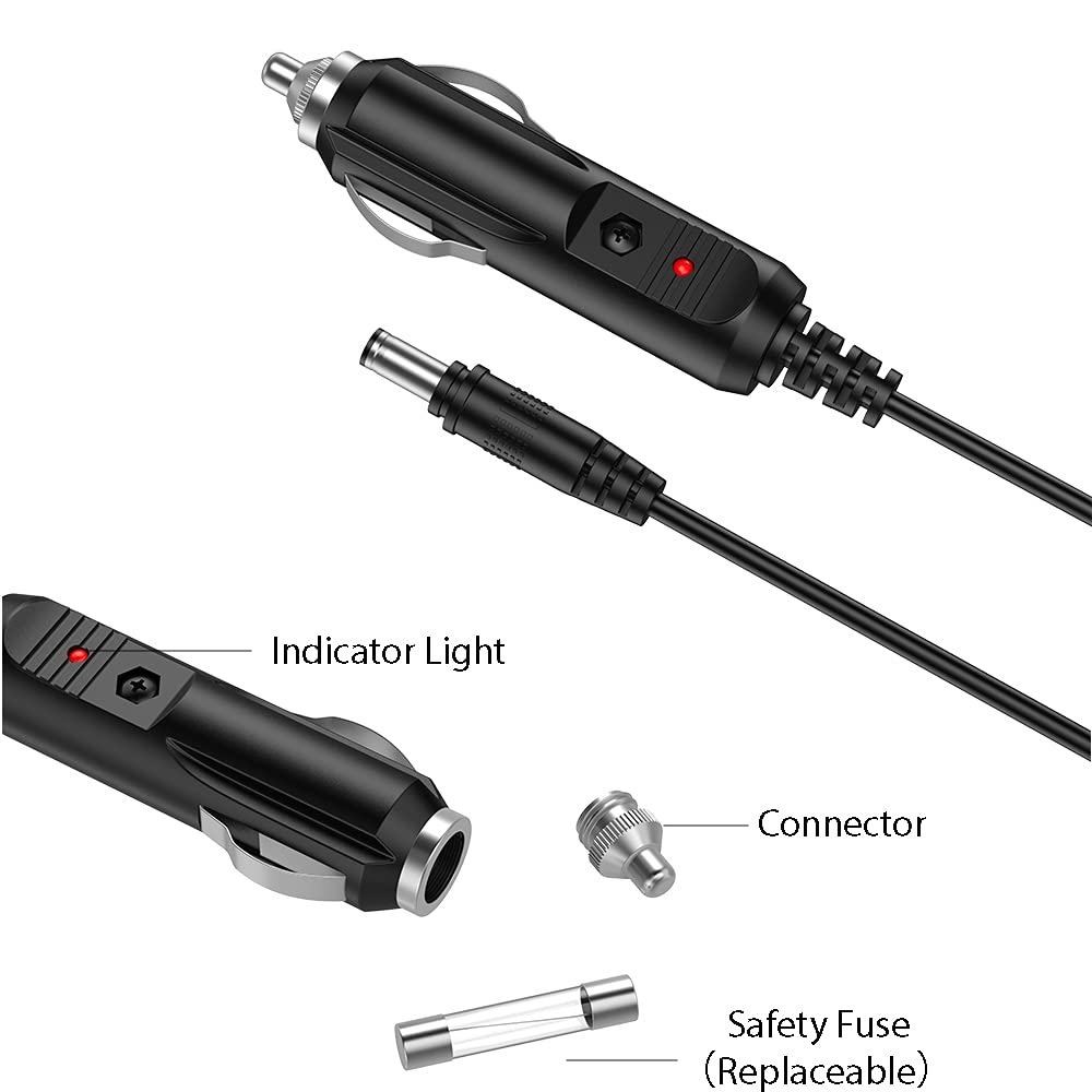 LIANSUM DC 12V 2A Car Charger Cigarette Lighter Compatible with Portable RCA DVD Player, Sylvania, DBPOWER, GPS, Bluetooth Speakers, Spectra S1…