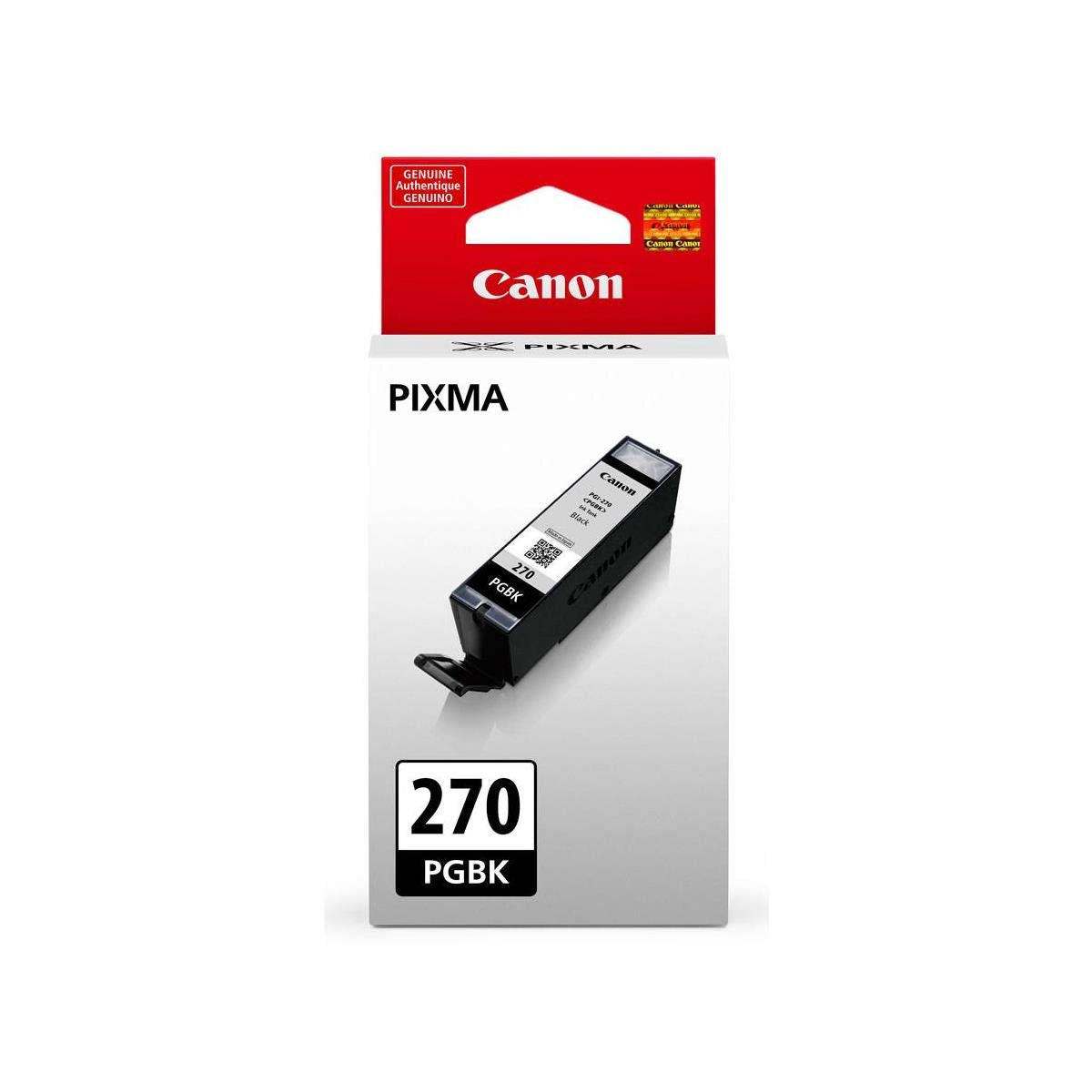 Canon PGI-270 15.4ml Pigment Black Ink Tank for Select PIXMA MG, TS Series Printers, 2-Pack