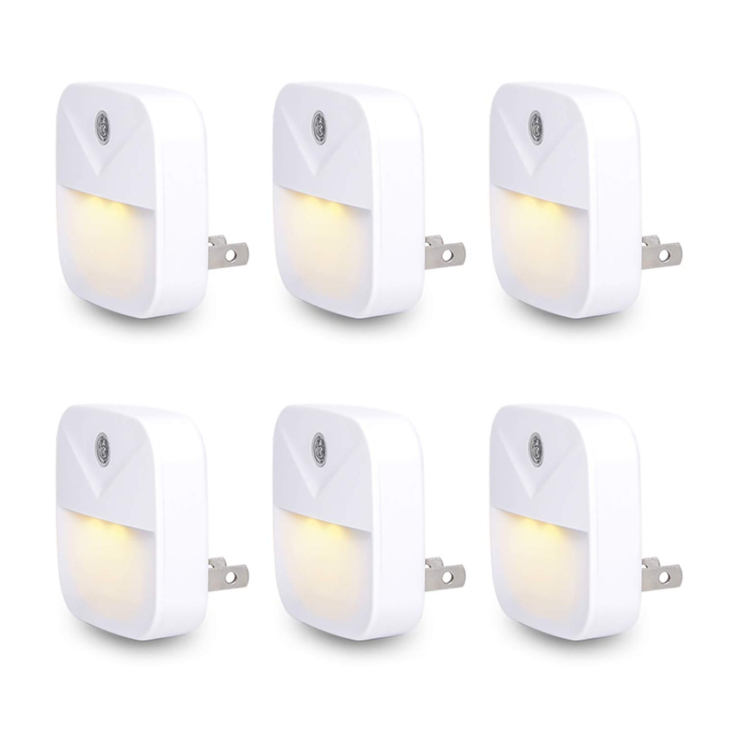 Uigos LED Night Light Plug in with Dusk to Dawn Sensor, Auto On Off Nightlight for Bedroom Bathroom Hallway Stairs Kitchen, Warm White Glow, Energy