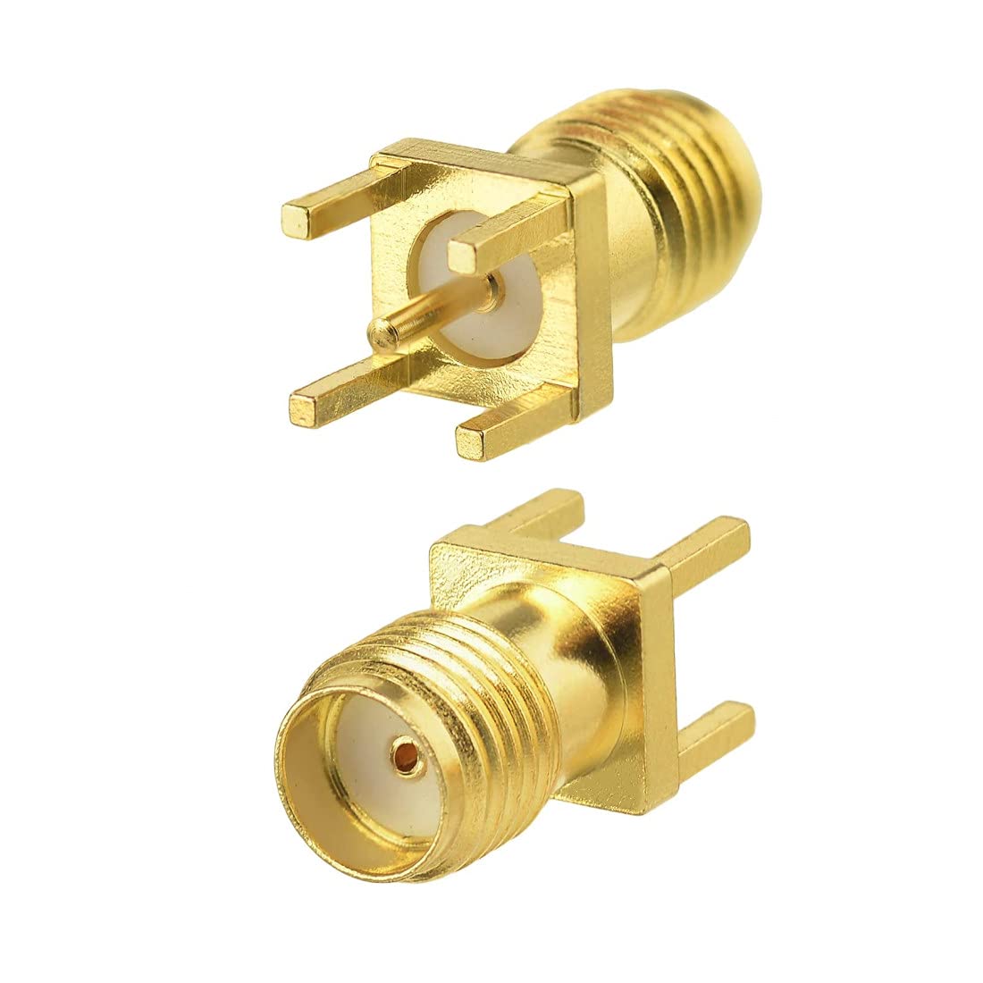 GDQLCNXB 20Pcs SMA Female PCB Panel Edge Mount Connector Straight Solder RF Coaxial Adapter