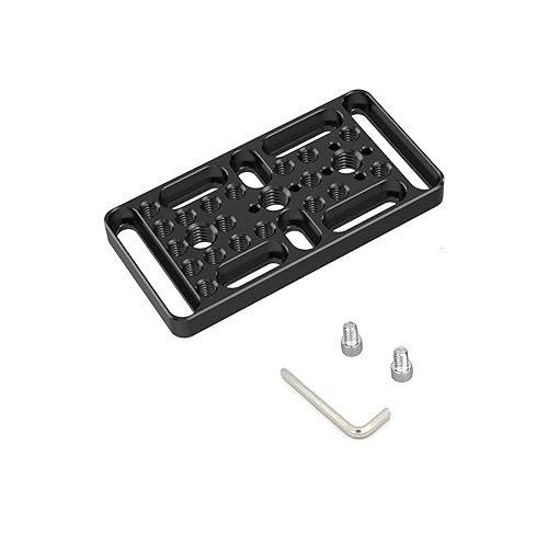 DINESK Camera Cheese Plate with 1/4" and 3/8" Threaded Holes,Extension Switching Mounting Plate for Cameras,Tripod and Other Photography Accessories