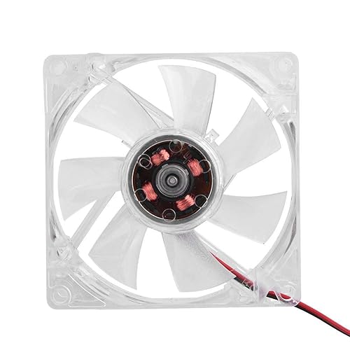 80mm PC Case Fan, LED Light 5V 4Pin Mute PC Case Cooling Fan, 4 Pin Power Interface Computer Cooler, 11 dB-A Silent Computer Internal CPU Fans(Blue)