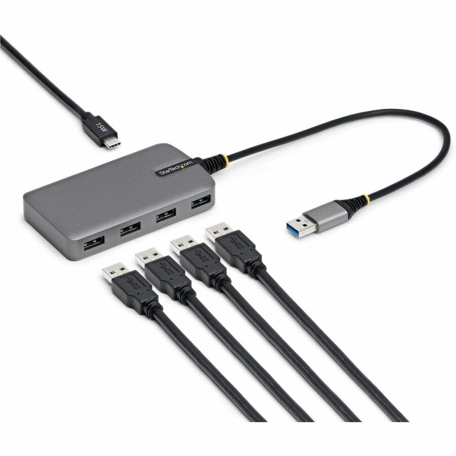StarTech 4-Port USB-A Splitter 5Gbps, USB Powered, 4X Type-A, 1ft/30cm