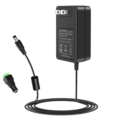 SHNITPWR 24V DC Power Supply Adapter 24 Volt 2A 48W AC to DC Converter Transformer 100~240V AC Input with 5.5x2.5mm DC Tip for 5050 3528 LED Strip 3D…
