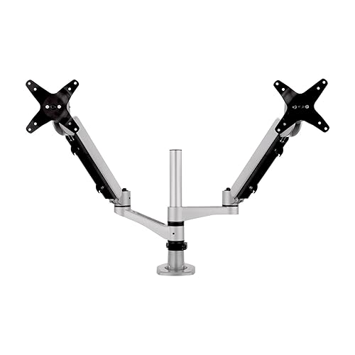 ViewSonic LCD-DMA-002 Spring-Loaded Monitor Desk Mounting Arm for 2 Monitors up to 27 Inches Each, VESA Compatible, Full Ergonomic Adjustability