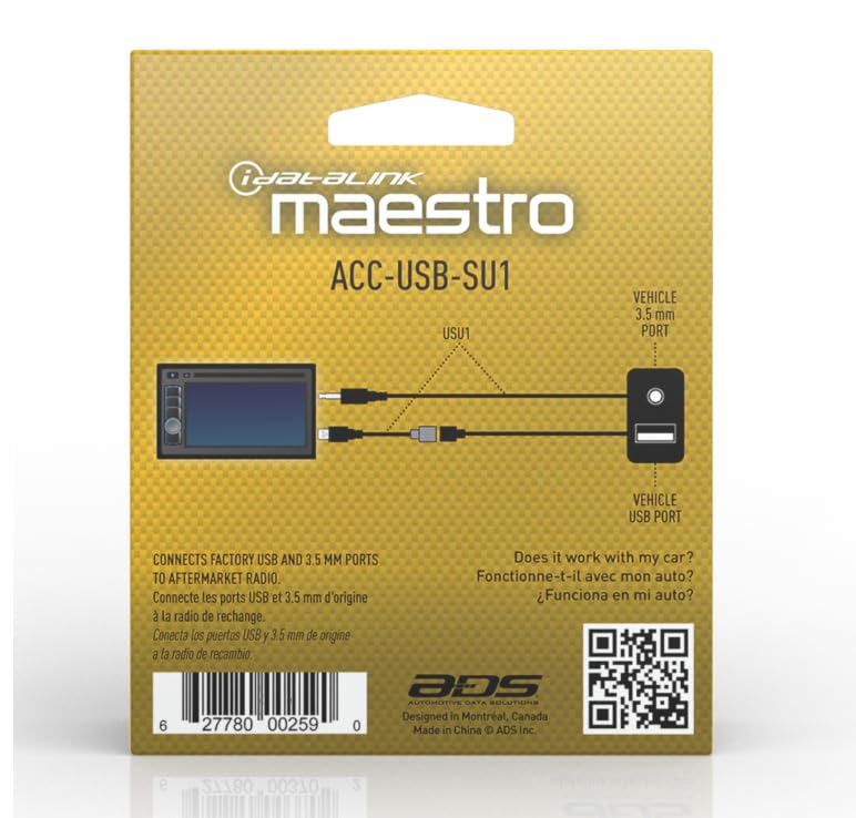 Idatalink Maestro Acc-USB-SU1 USB Adapter for Select 2008-2014 Subaru Vehicles - Allows You to Connect The Factory USB Port and AUX Input to a New car