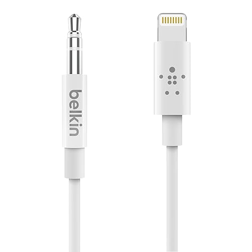 Belkin AV10172bt03-WHT 3.5mm Audio Cable With Lightning Connector, White