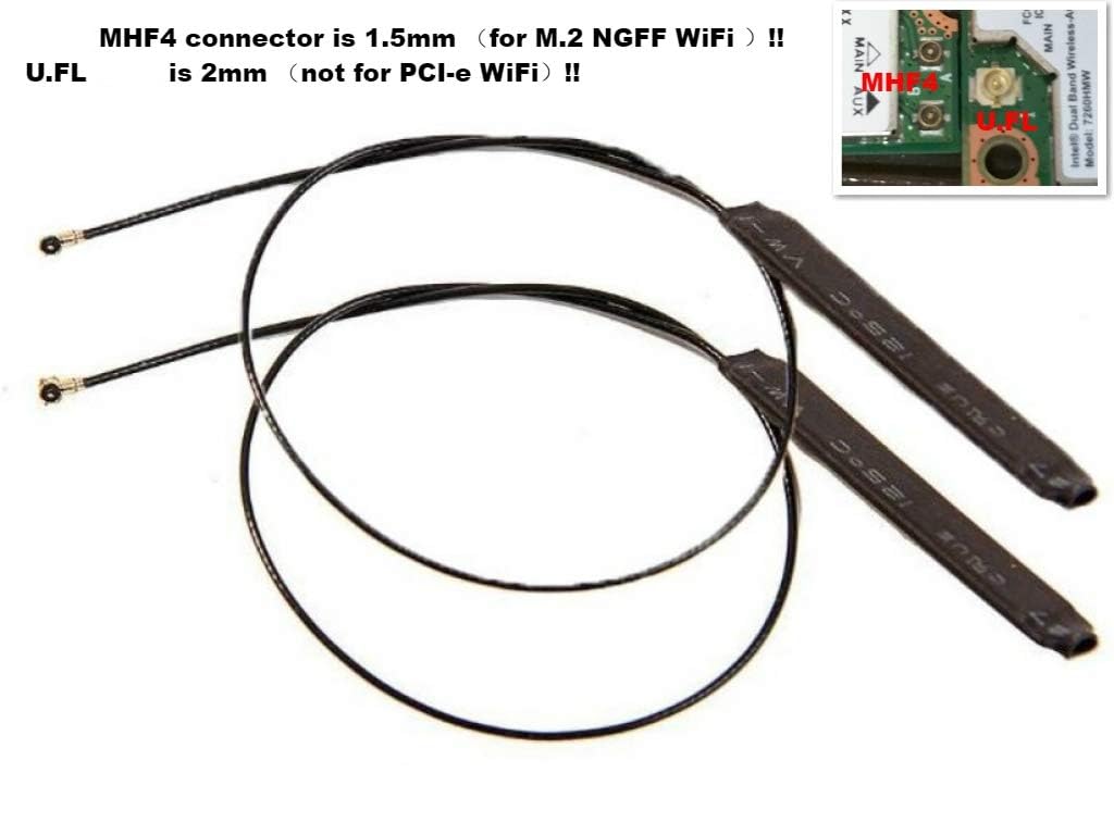 MHF4 WLAN Network Adapter PC WiFi Antenna for intel 7260 8260 8265 9265 9260 9560 AX200 AX121 WiFi Antenna M.2 Wi-Fi Wireless WLAN Card M2 Zero