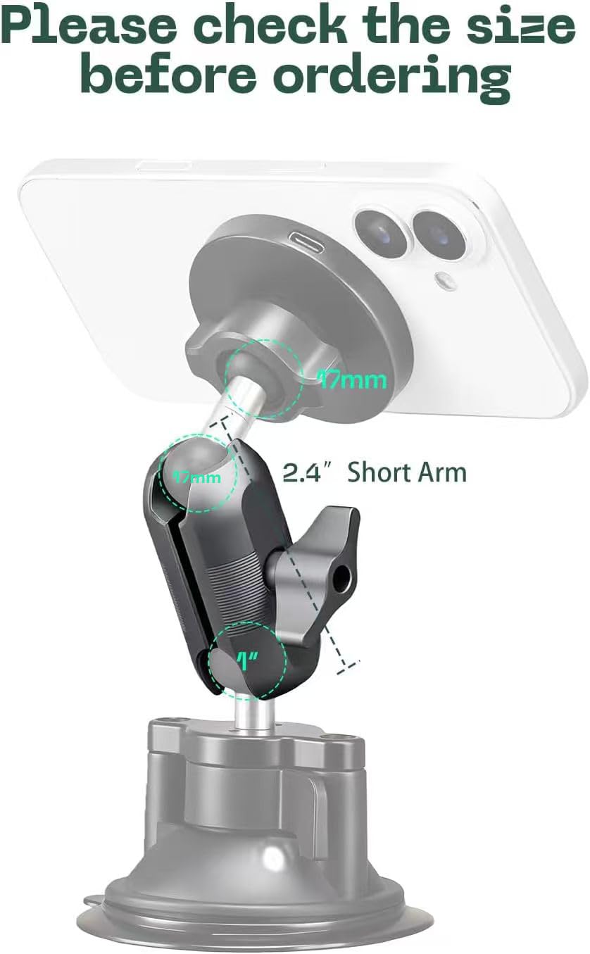 FANAUE Double Socket Arm - Full Length 2.36" Compatible with 17mm Ball Head to B Size 1" Ball Components