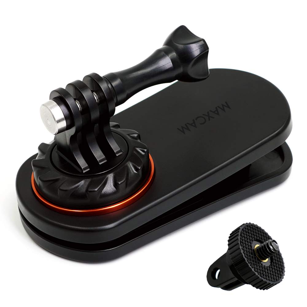MAXCAM Swivel Backpack Mount Compatible with GoPro Hero11/10/9/8/7/6/5, Session, DJI Osmo Action, Insta360 One R/X