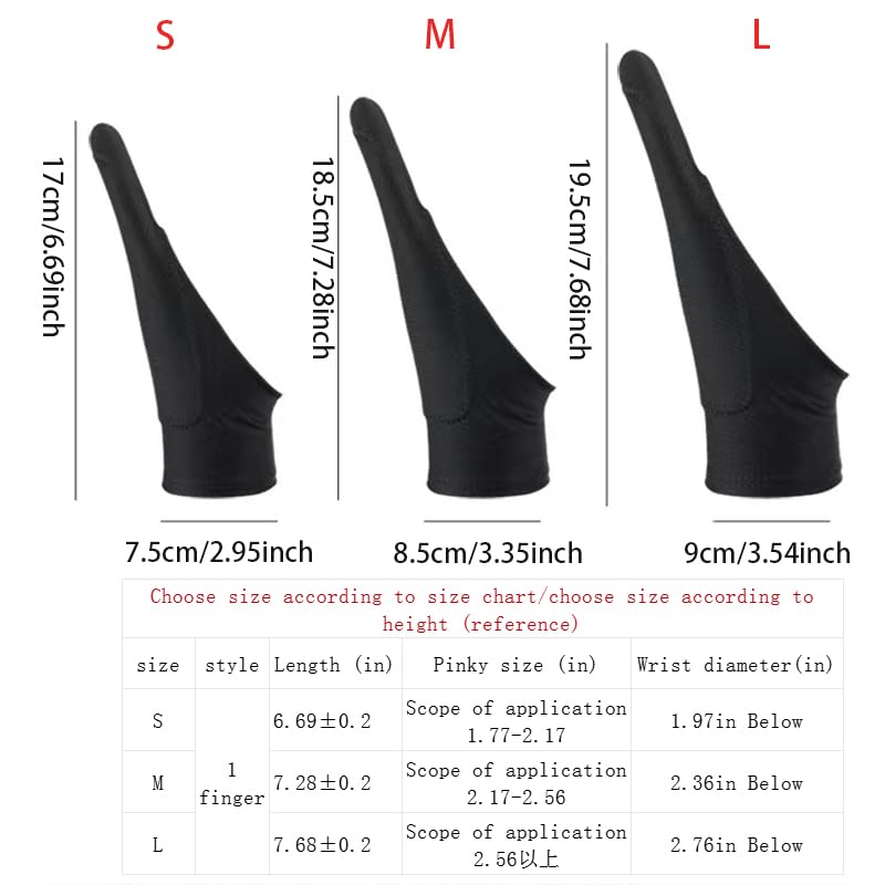 Bepphil Painting Finger Graphic Drawing Gloves, 1 sets includes 1 single finger glove and 1 double finger glove for Tablet Pad Monitor Paintin Winter