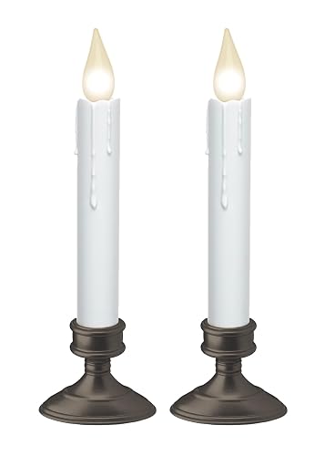 Xodus Innovations FPC1506A-2 8 Inch Battery Operated Hot Spot Window Candle with Scultured Drip Candle, 6 hr Repeating Timer, Aged Bronze Plastic