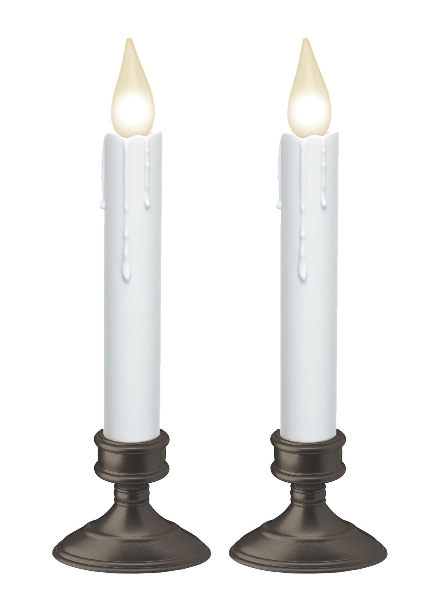 Xodus Innovations FPC1506A-2 8 Inch Battery Operated Hot Spot Window Candle with Scultured Drip Candle, 6 hr Repeating Timer, Aged Bronze Plastic
