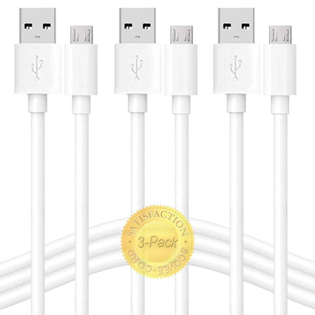 SCOVEE 10ft 3 Pack Power Extension Cable for Wyze Cam v2 v3,WyzeCam Pan,Oculus Go,Yi Camera,Yi Dome Home,Blink Camera,Indoor Nest-Cam,Kasa, Micro USB