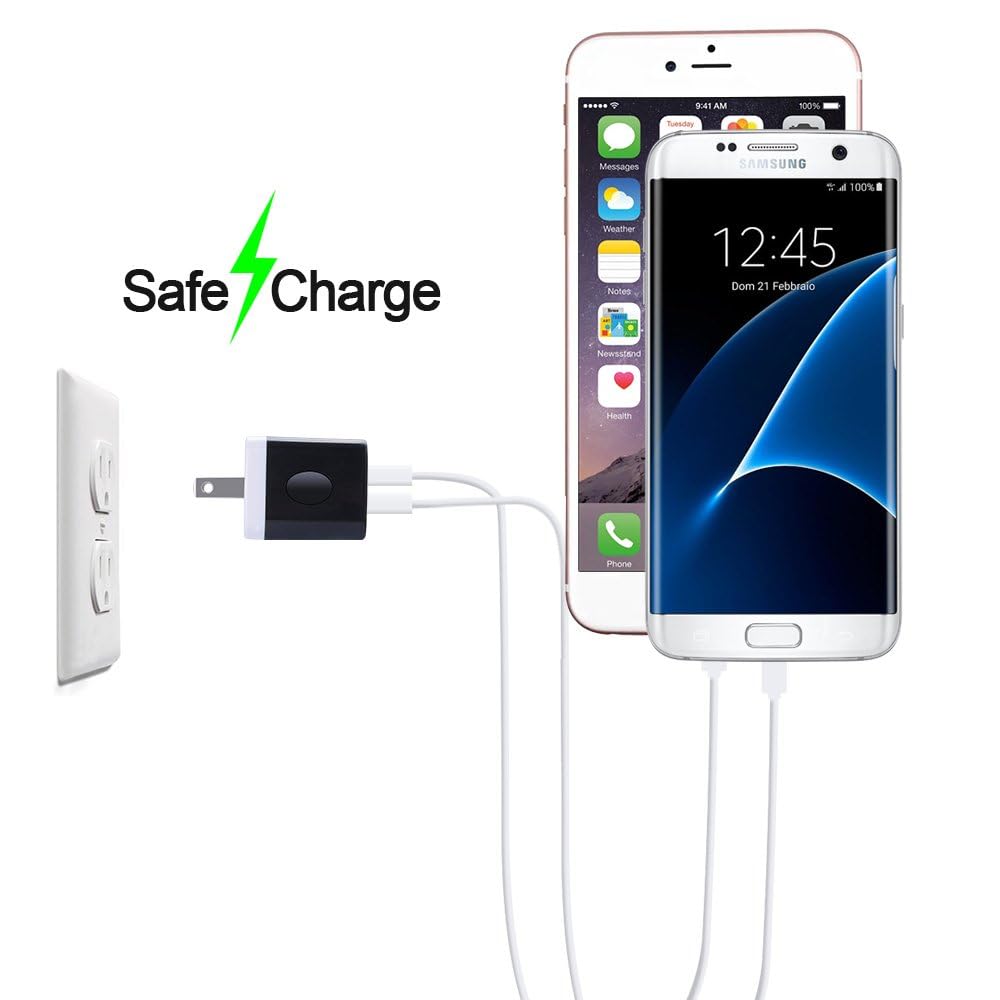USB Wall Charger, Charging Cube,Sicodo 3Pack Dual Port Charging Block Plug in Cell Phone Charger Box Brick USB Power Adapter for iPhone 17 16 15 14 13