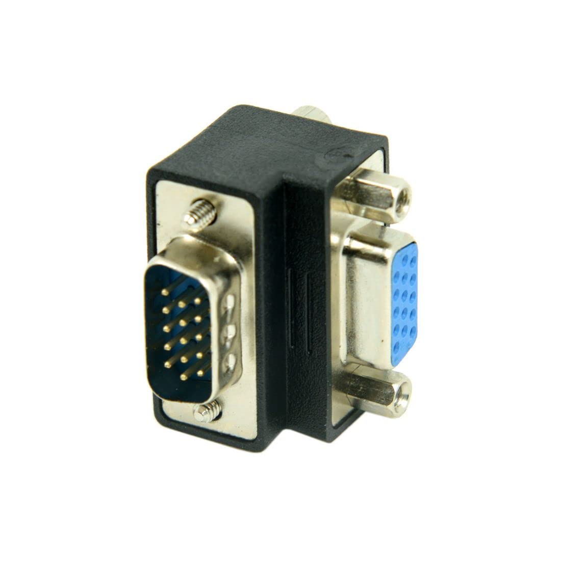 chenyang VGA Connectors,VGA SVGA D-Sub HDB15Pin Male to Female 90 Degree Down Angled Gender Changer Video Graphics Array Connector Adapter