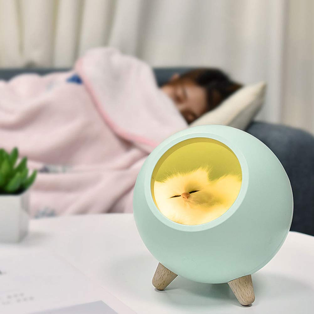 Yosoo Cat Pet House Night Light, Cute Cat USB Charging LED Night Lamp, Bedroom Lighting Atmosphere(Green)