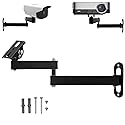 Long Arm Security Camera Bracket | 180° Rotatable Corner Mount |Metal Wall Mount for CCTV Surveillance Camera| Black Spray Paint Finish (5.9"+7.87"