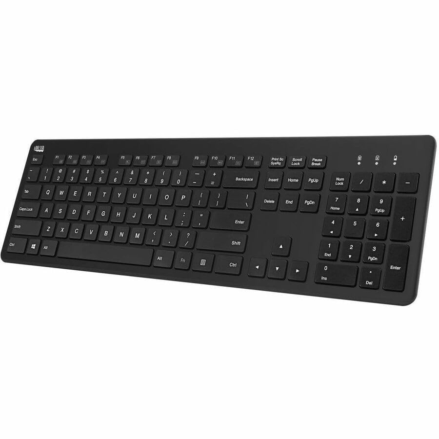 Adesso WKB-5300UB Wireless Fullsize Keyboard, 104 Key Layout, Black