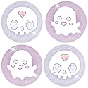 BelugaDesign Ghost Thumb Grips | Big Glitter Halloween Gothic Clear Jelly Joystick Grip Button Caps | Compatible with Sony Play Station PS5 PS4 X Box