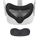 Oculus Quest 2 Face Silicone Cover, VR Face Cushion Mask with Lens Protect Pad Accessories Sweat Proof Lightproof Dust-Proof Anti Scratch (Black)