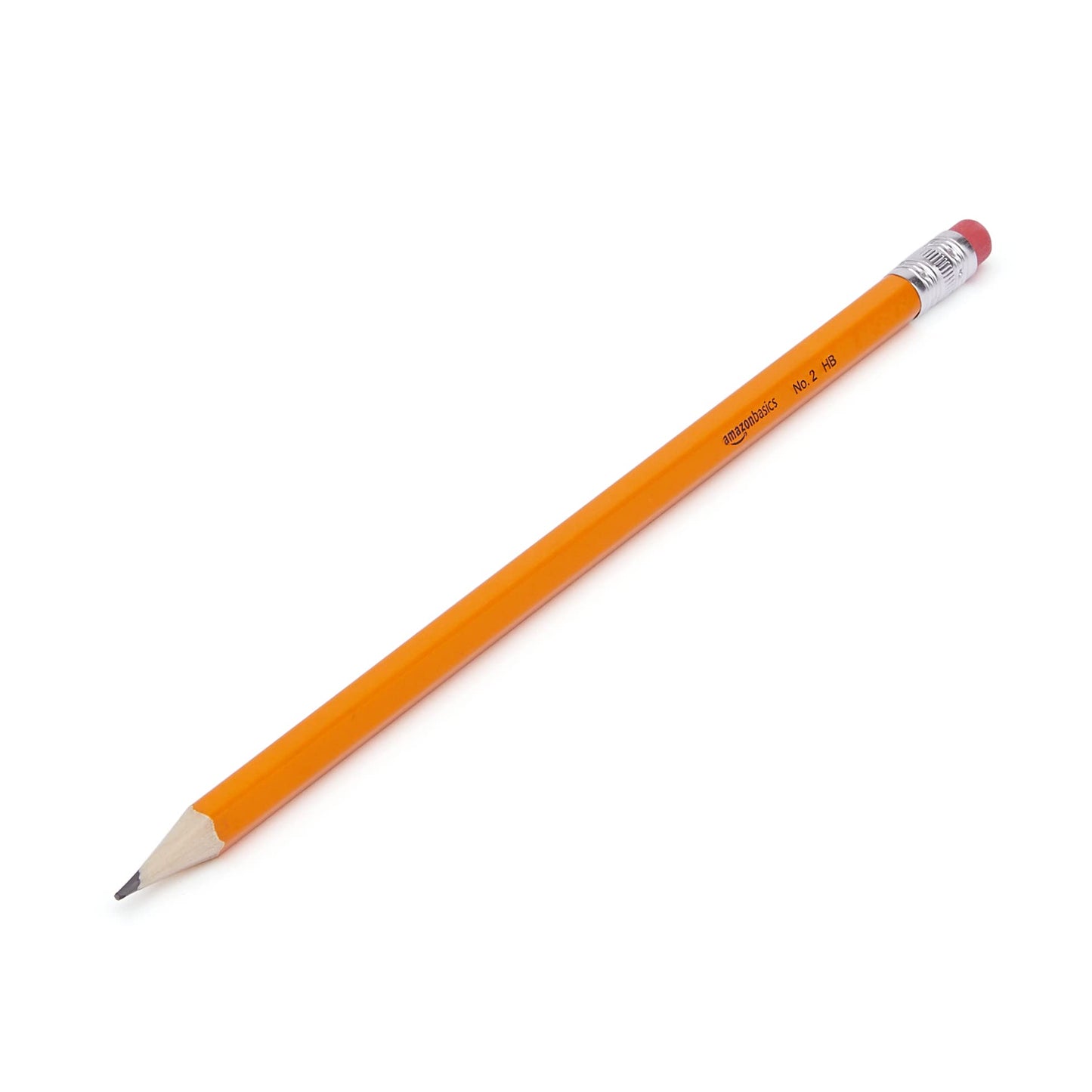 Amazon Basics Wood-Cased #2 HB School Pencils with Erasers for Writing and Drawing, Pre-sharpened, Soft Strong Lead, Orange, 30 Count