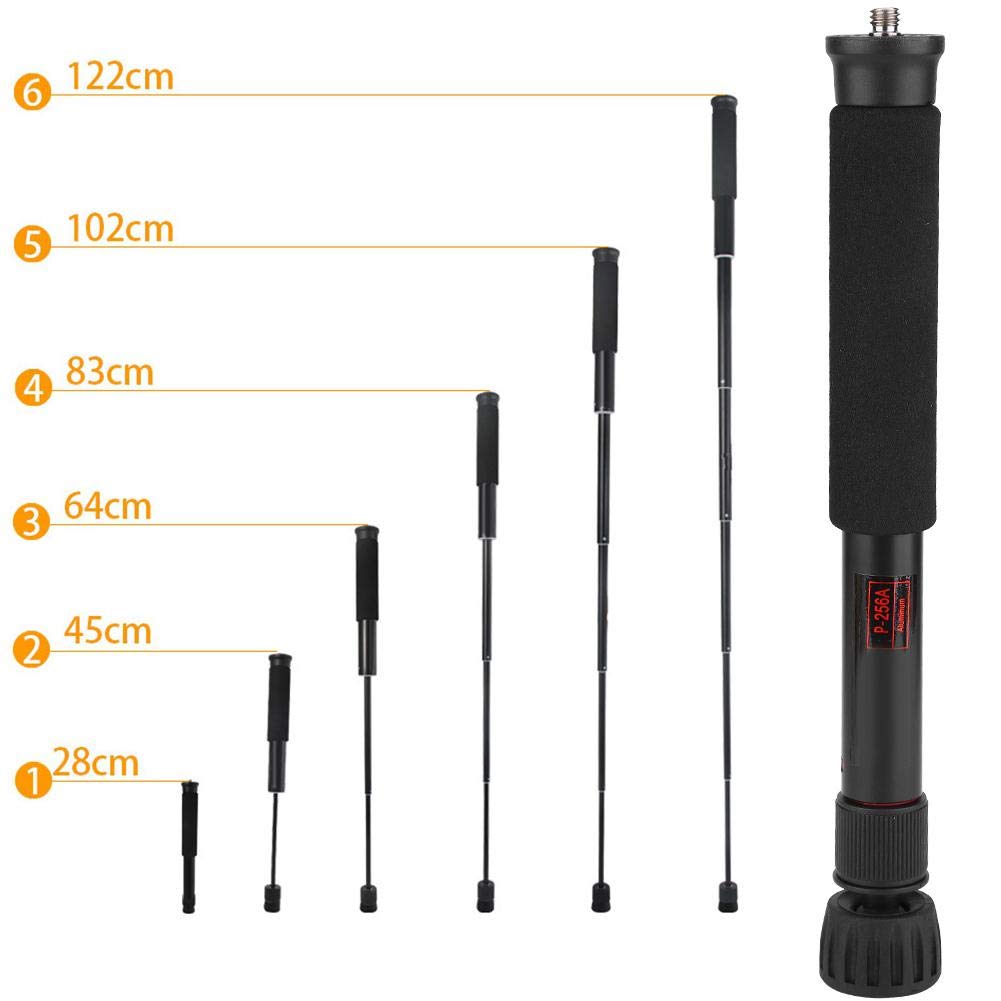 Mini Camera Monopod 48 Inch, Portable Adjustable Height Monopod Selfie Stick Mount Support Rod for DSLR Camera Mirrorless Camera, Flash, Mobile