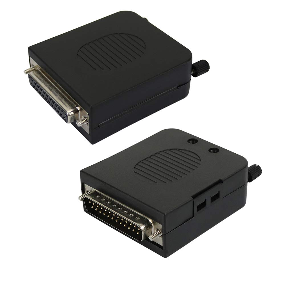 TwinkleBay DB25 Connector to Wiring Terminal Db25 Breakout Board Solder-Free with Case (Male Adapter x1, Female Adapter x1)