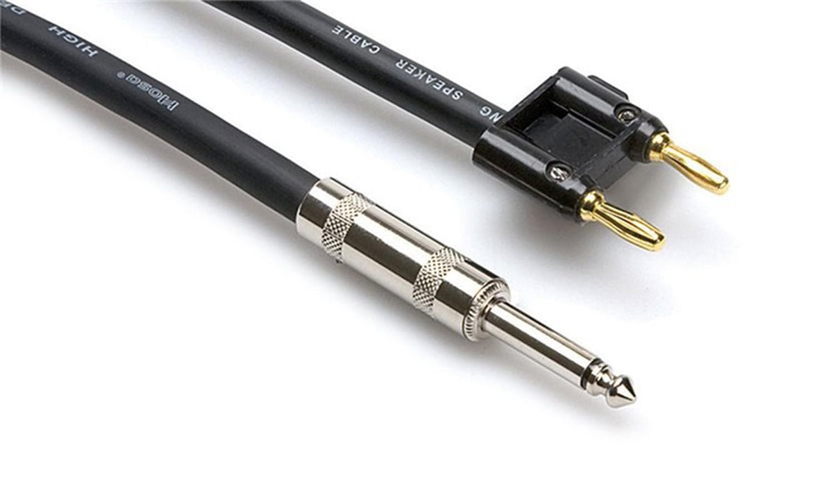 Hosa SKJ-625BN Speaker Cable - Hosa 1/4-inch TS to Dual Banana - 25 foot