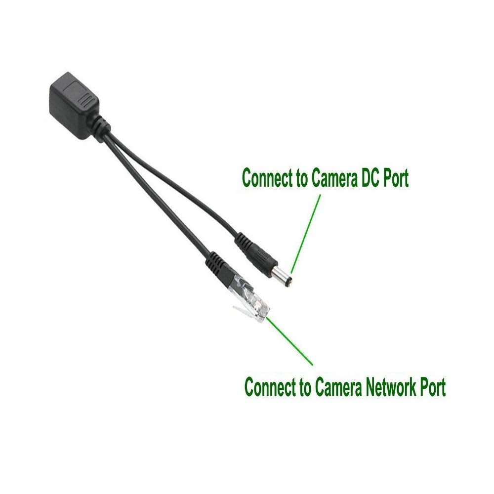 EB-LINK 4 Pcs PoE Adapter Cable RJ45 Passive PoE Splitter with 5.5x2.1 mm DC Connector Passive Power Over Ethernet 12v Synthesizer Separator Combiner