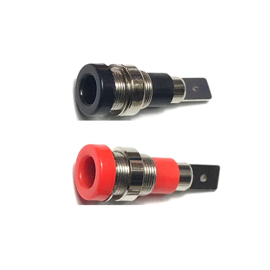 BfyBest Black and Red 4mm Banana Jack Socket Female Adapter Panel Mount Binding Post for 4mm Banana Plug Connectors(8Pcs)
