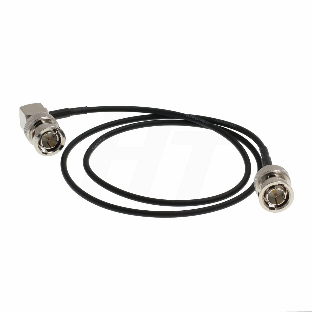 HangTon Camera Monitor HD 3G SDI Video Coaxial Cable 75ohm Right Angle BNC to Straight BNC Thin Flex Cable 2M
