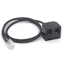 PIIHUSW RJ9 Headset Splitter 4P4C Male to 2 RJ9 Female for Plantronics, Jabra, Hot Desking Office Phones (40cm)
