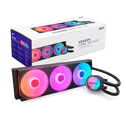 NZXT Kraken Core 360 RGB - AIO CPU Liquid Cooler - 360 mm Radiator - 360 mm Single-Frame Fan - Compatible with AMD® AM5/AM4 & Intel® LGA