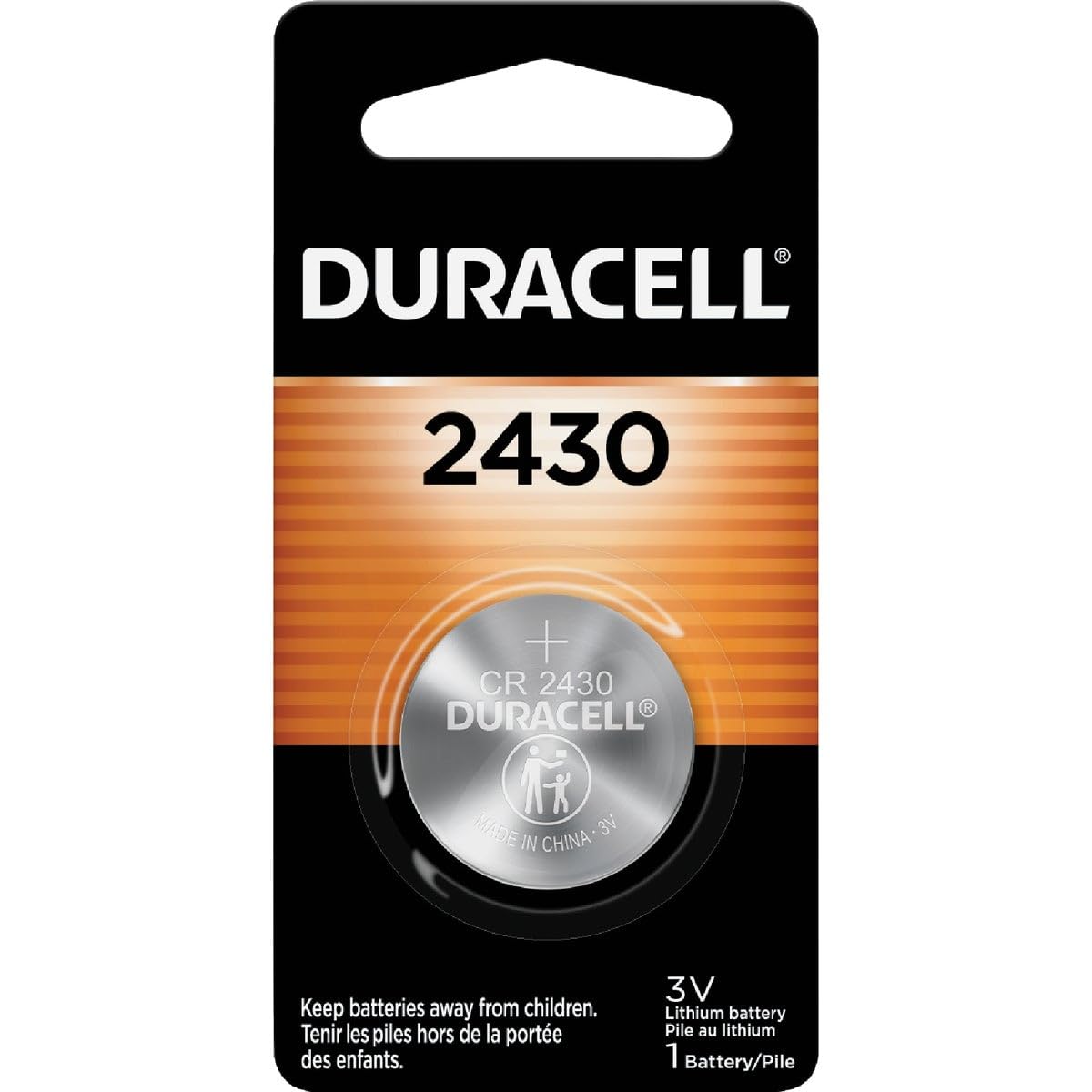 Duracell Duralock 2430 3V Lithium Battery, Single Battery, Package May Vary